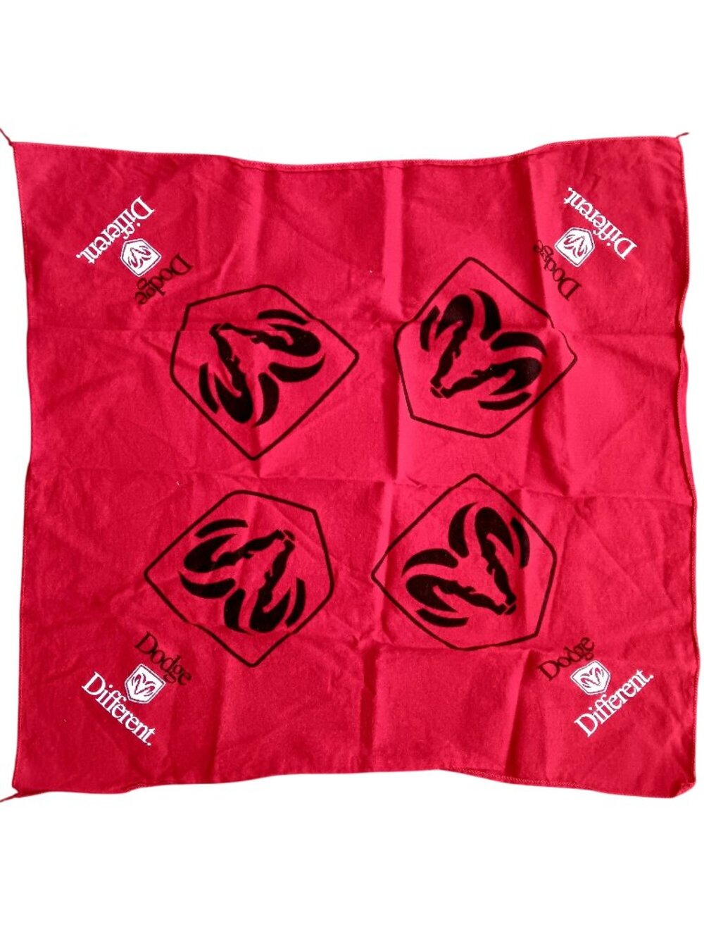 "Dodge Different" Vintage Red Dodge Hanky Bandana Scarf With Ram Logo &